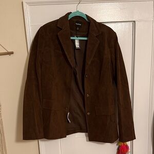 Boohoo Brown Faux Suede Blazer NWT